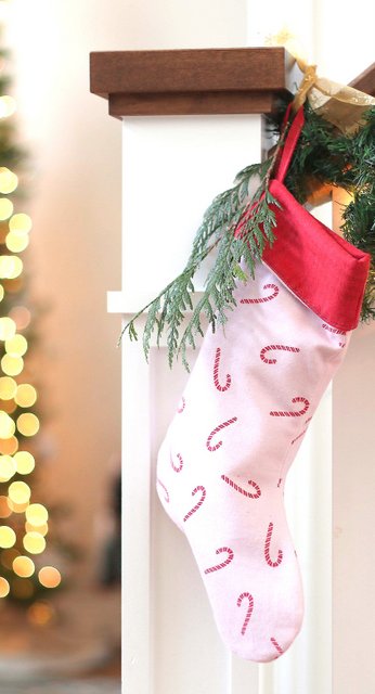 Easy Christmas Stocking Pattern & Sewing Tutorial featured by top US sewing blogger, Diary of a Quilter
