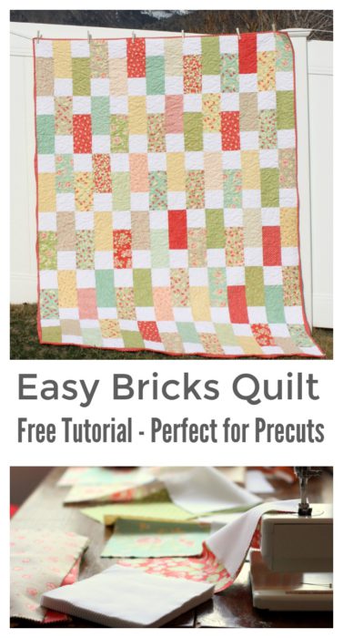 Easy precuts Bricks quilt tutorial - perfect for Layer Cakes