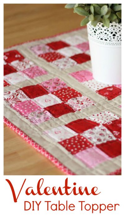 Valentine table topper tutorial