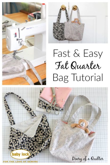 Fast and Easy Fat Quarter Bag Tutorial from Diary of a Quilter