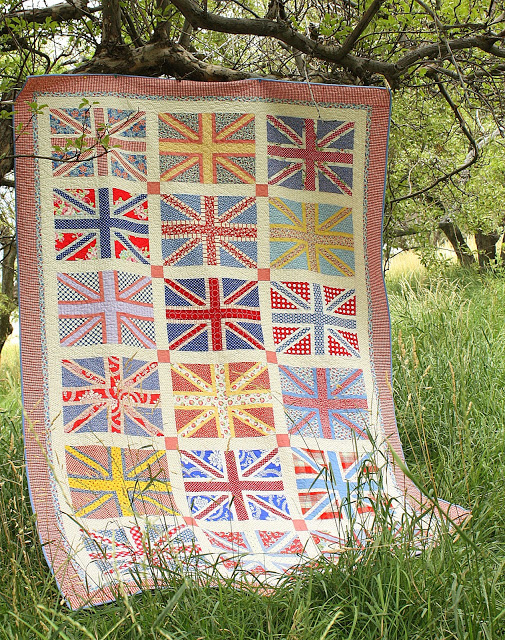 Red White Blue and Yellow Union Jack Quilt