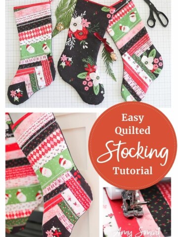 Easy Quilted Stocking Tutorial by Amy Smart