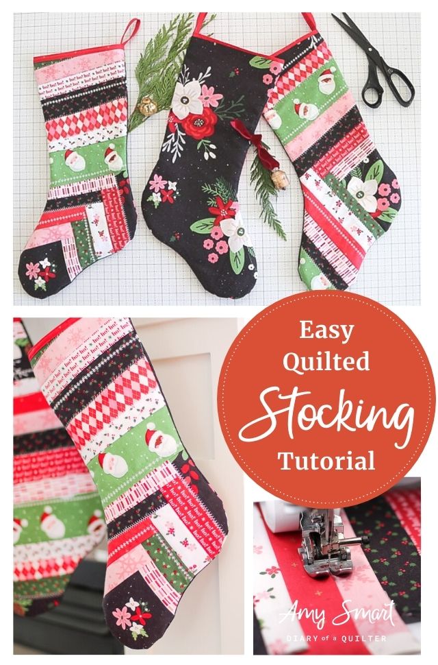 Easy Quilted Stocking Tutorial by Amy Smart