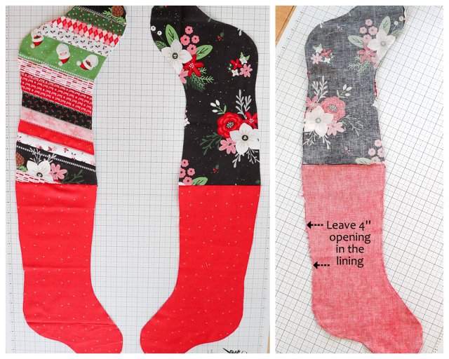 Step by Step instructions to make easy quilted stockings