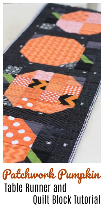 Patchwork Pumpkin Quilt Block and Table Runner Tutorial