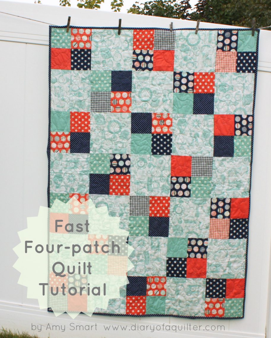 Fast Four Patch Quilt - Quilting Tutorial | Diary of