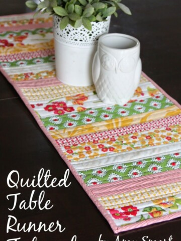 Quilted Table Runner Tutorial featured by top US quilting blog, Diary of a Quilter