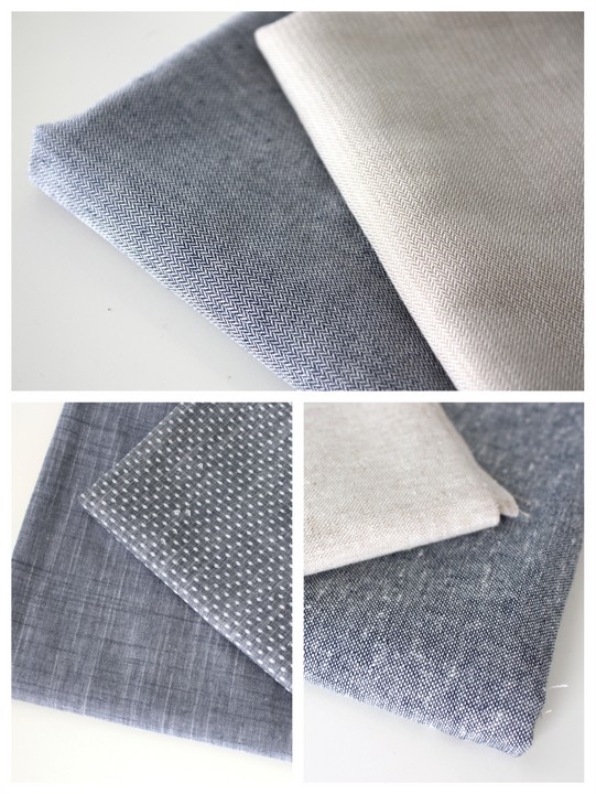 Robert Kaufman Bradford Herringbone Chambray Yard Dyed Linen