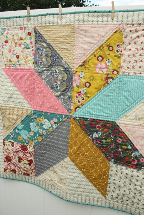 star baby quilt tutorial featured by top US quilting blog, Diary of a Quilter