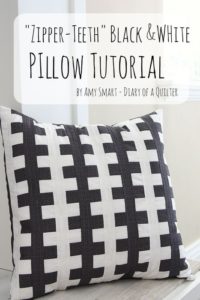 Zipper Teeth Pillow tutorial DIY
