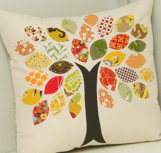 fall applique pillow