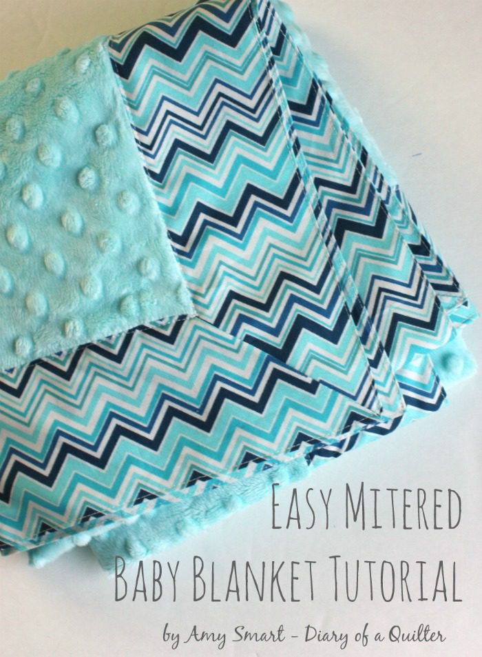 Self Binding Baby Blanket Tutorial featured by top US sewing blog, Diary of a Quilter