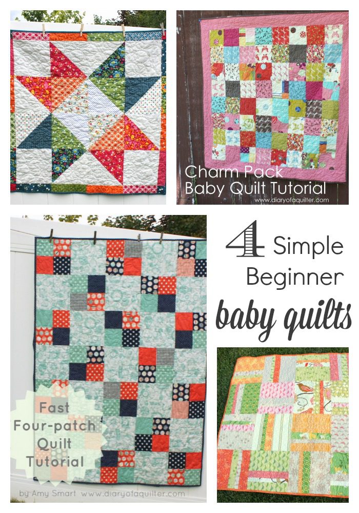 Four simple Baby Quilt Tutorials featured by top US quilting blog, Diary of a Quilter