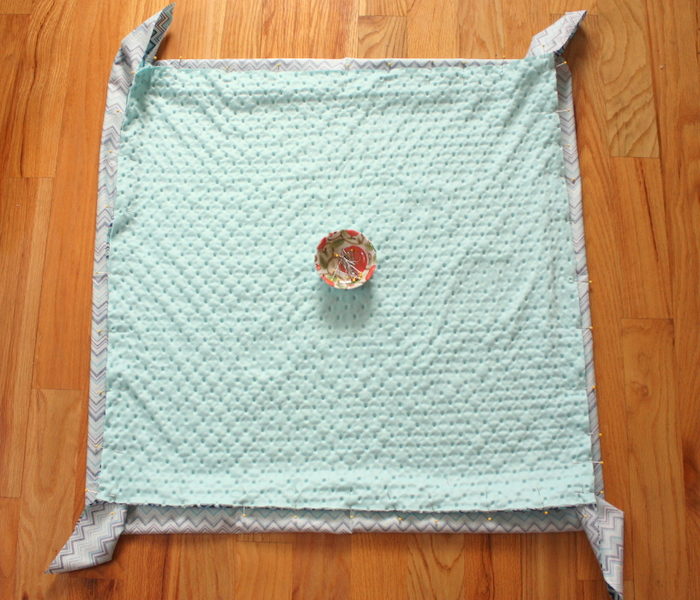 Self Binding Baby Blanket Tutorial featured by top US sewing blog, Diary of a Quilter