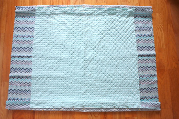 Self Binding Baby Blanket Tutorial featured by top US sewing blog, Diary of a Quilter