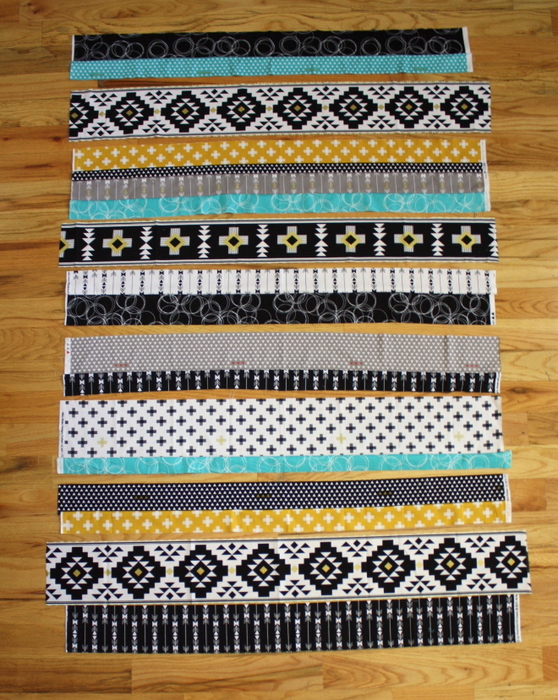 sew strip rows together