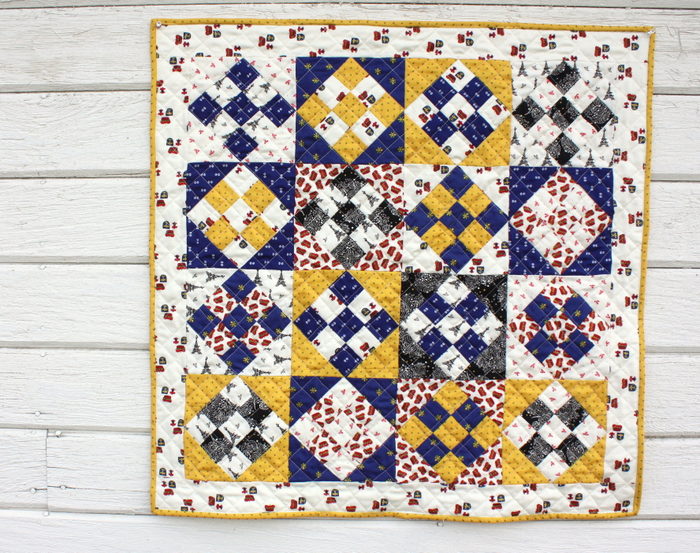 Nine patch quilt on point tutorial