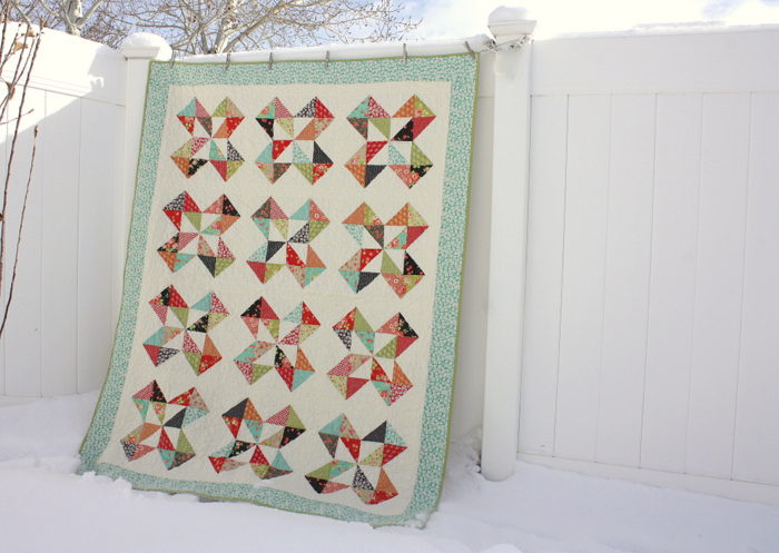 Half Square Triangle Quilt instructions and pattern featured by top US quilting blog, Diary of a Quilter