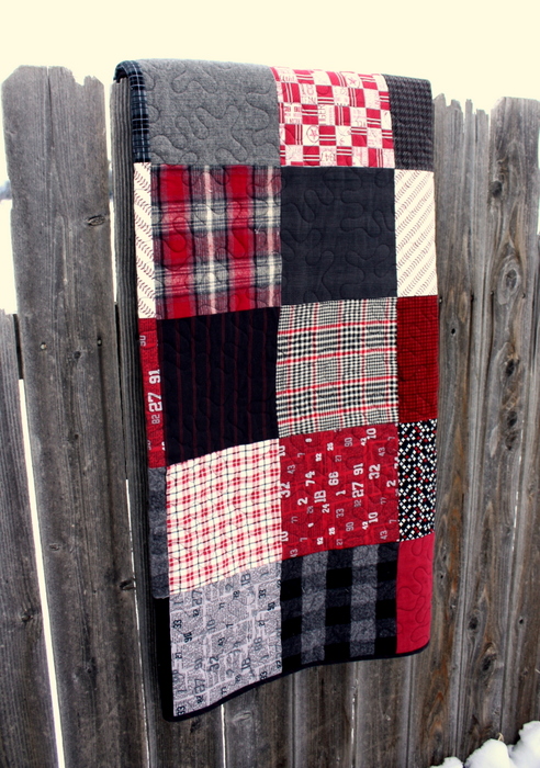 black and red quilt