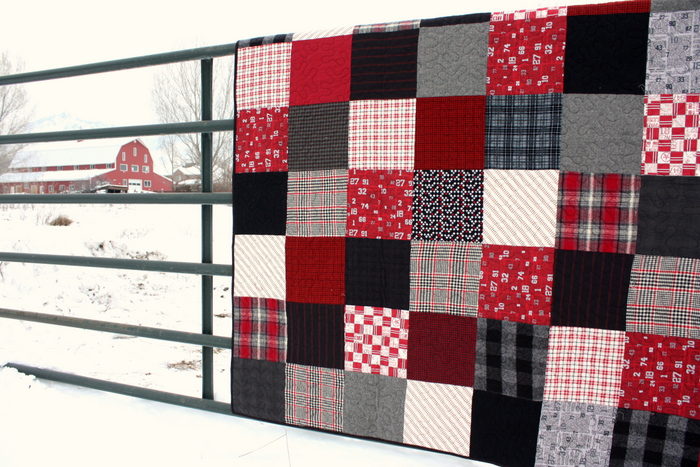 flannel patchwork black and red plaids