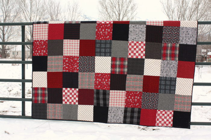 red and black flanel quilt