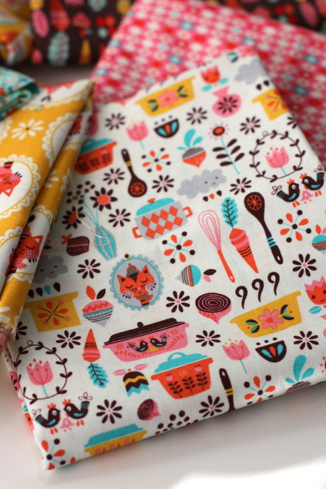 Vintage Kitchen main dishes fabric