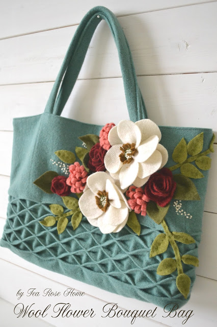 Tea Rose Home Wool flower bag tutorial