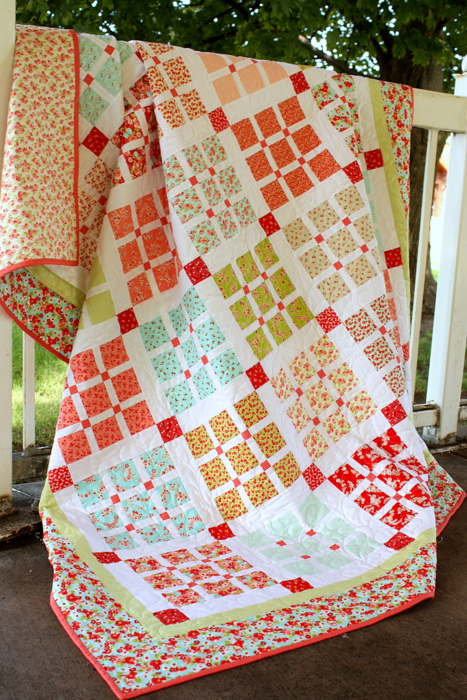 Bonnie and Camille Little Ruby Basketweave Quilt