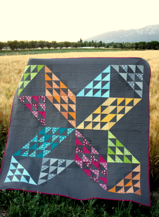 Stunning Half Square Triangle Star Patchwork Quilt - designed by Amy Smart of Diary of a Quilter