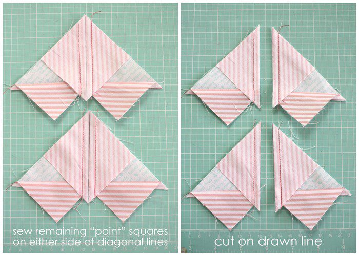 Fast Flying Geese + Sawtooth Star Quilt Block Tutorial featured by top US quilting blog, Diary of a Quilter