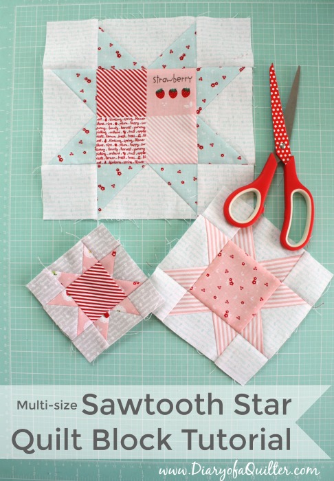 Fast Flying Geese + Sawtooth Star Quilt Block Tutorial featured by top US quilting blog, Diary of a Quilter