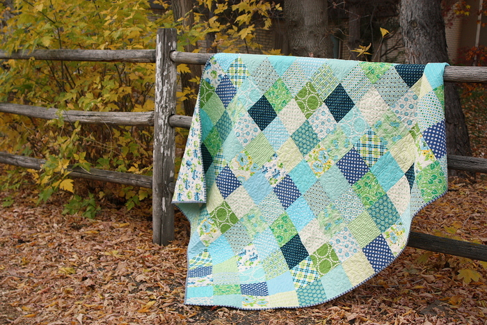 aqua-and-green-patchwork-quilt
