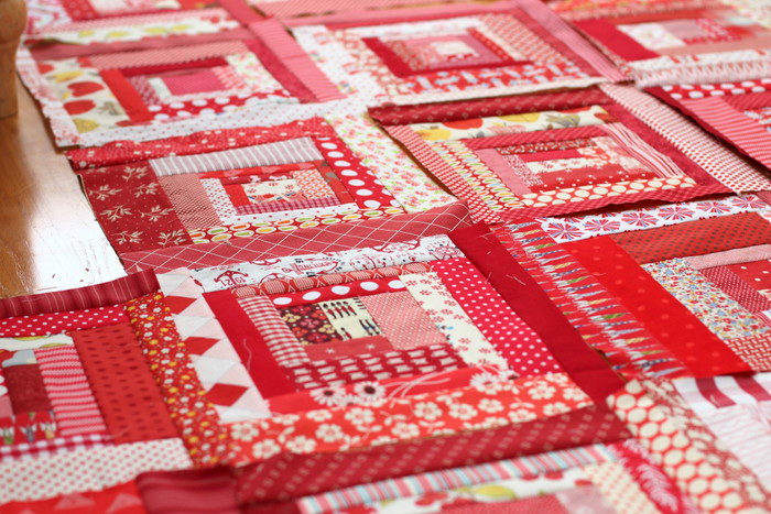 Red and White scrappy quilt