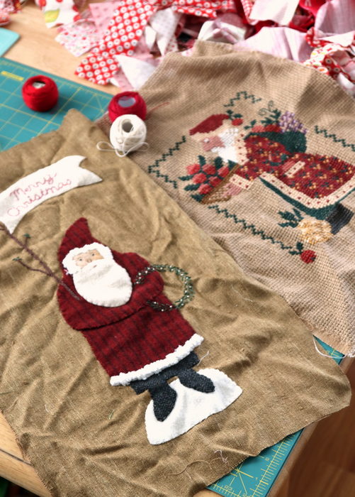 Santa wool and cross stitch