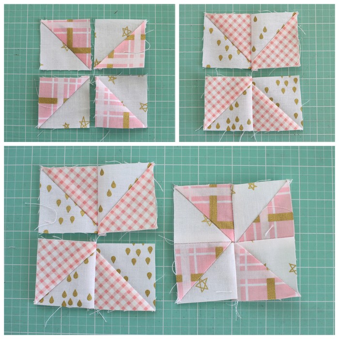 pinwheel quilt block assembly
