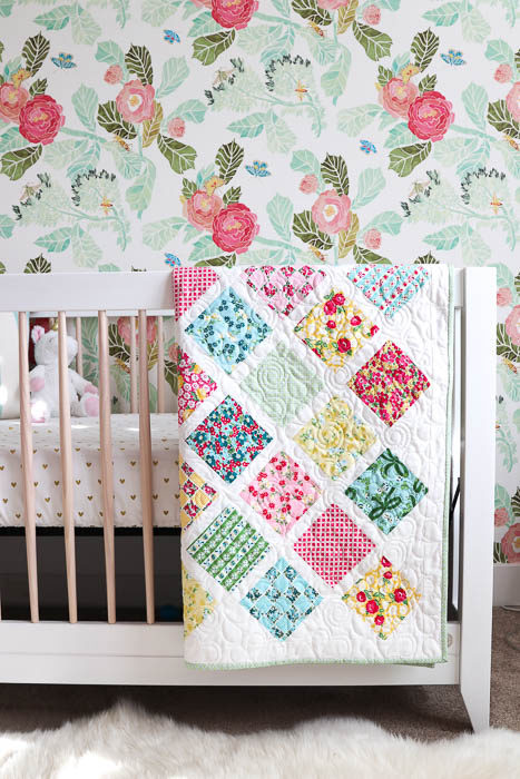 Lattice Baby Quilt Tutorial featured by top US quilt blog, Diary of a Quilter