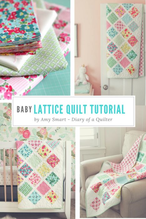 Lattice Baby Quilt Tutorial featured by top US quilt blog, Diary of a Quilter