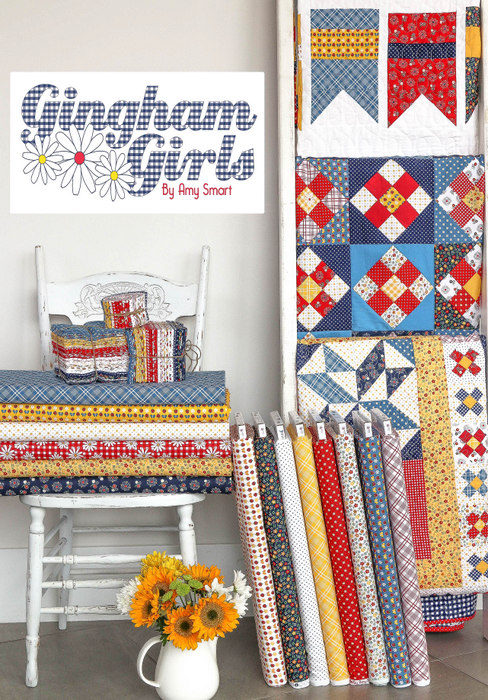 Gingham Girls fabric by Amy Smart, inspired by vintage 1970's prints and colors.