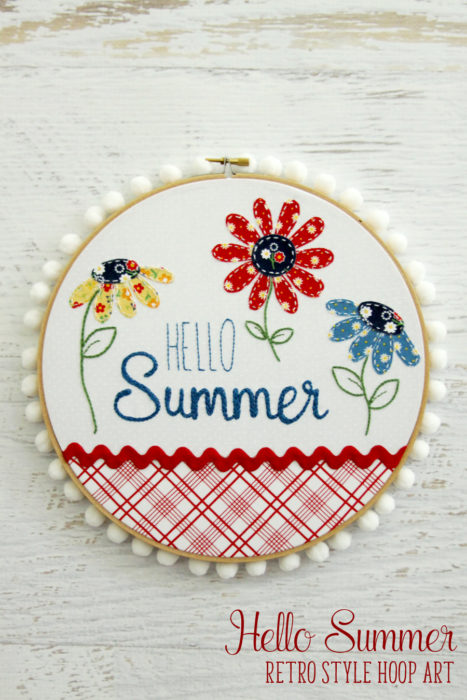 Hello Summer Stitch Hoop art project