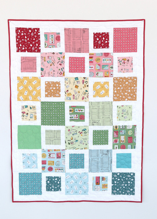 "Fast, Beginner Friendly, Patchwork Tutorial” is a Free Summer Baby Quilt Pattern designed by Amy Smart from Diary of a Quilter!