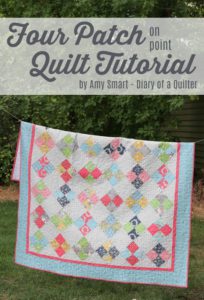 Four Patch On Point Patchwork Quilt Tutorial