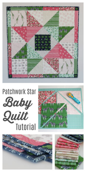Patchwork Star Baby Quilt Tutorial by Amy Smart. Beginner-friendly