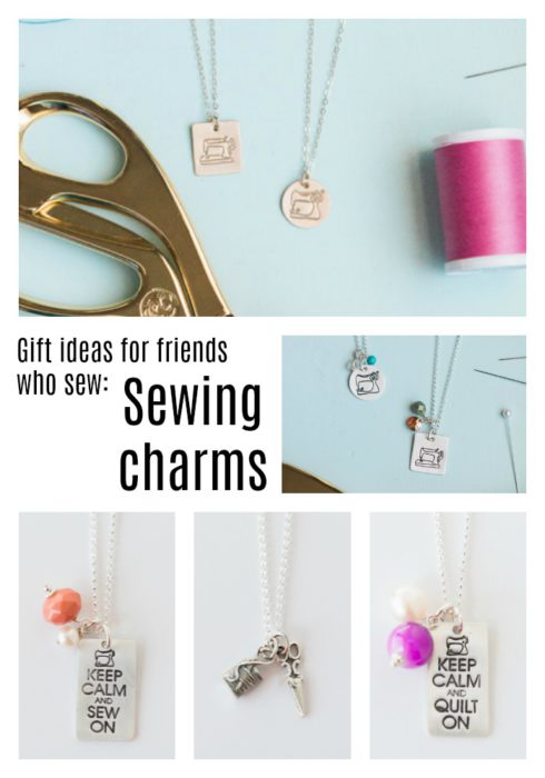 Gift ideas for friends who sew: Sewing charms necklaces