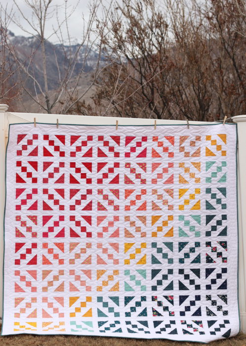 Spectrum quilt featuring Riley Blake Designs fabric made by Amy Smart - Diary of a Quilter