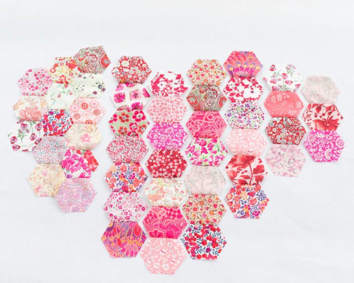 Liberty Lawns pink hexagons