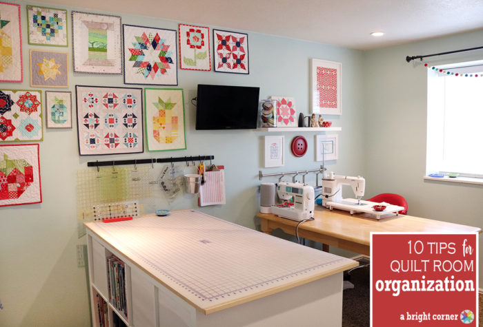 Top 10 Sewing Room Organization Tips featured by top US sewing blog, Diary of a Quilter