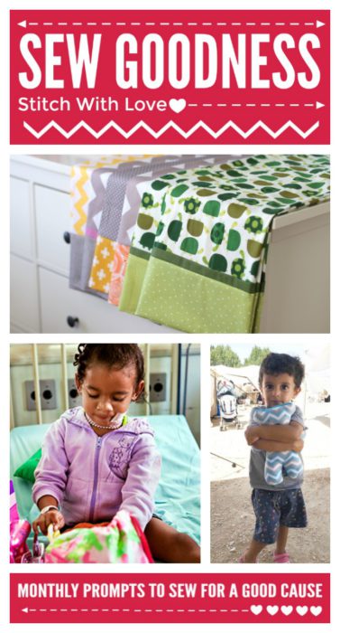 Sew Goodness monthly charity sewing projects featured by top US quilting blog, Diary of a Quilter