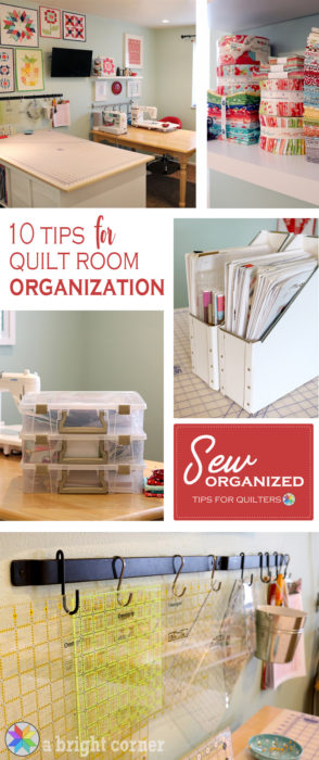 Top 10 Sewing Room Organization Tips featured by top US sewing blog, Diary of a Quilter