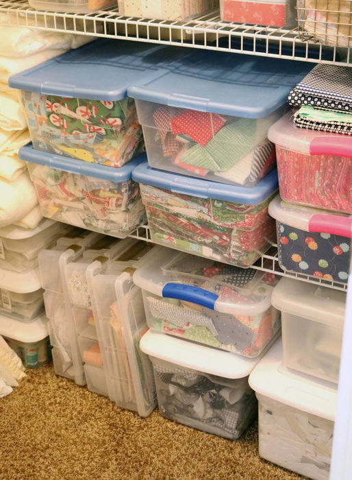Top 10 Sewing Room Organization Tips featured by top US sewing blog, Diary of a Quilter: Tips for Fabric Storage