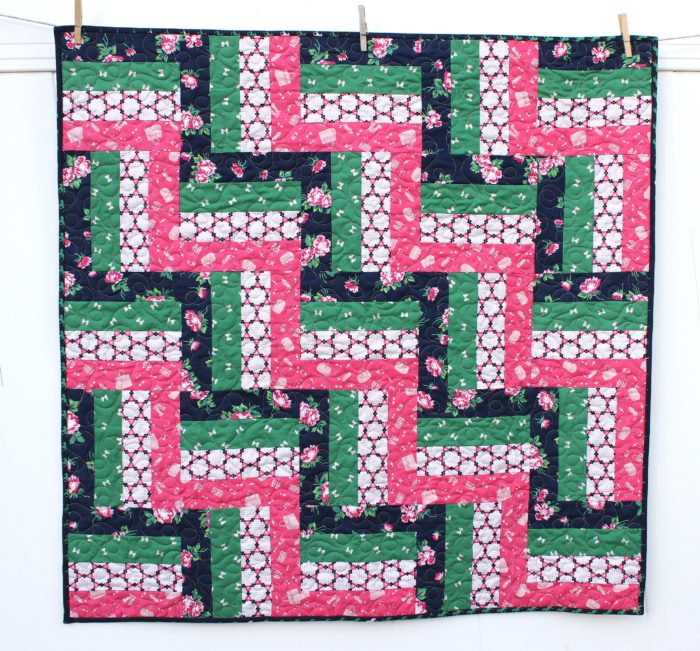 Strip-pieced Rail Fence Baby Quilt tutorial